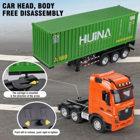 CAMION RC CON CONTENEDOR HUINA 1:18