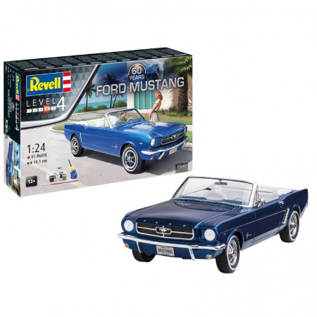 MAQUETA FORD MUSTANG 60 ANIVERSARIO1:24 REVELL (Con pinturas, pegamento y pincel)