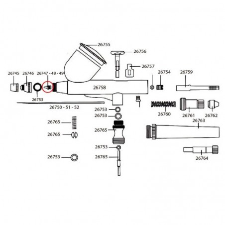 OBTURADOR 0.2mm AEROGRAFO DISMOER (modelos D-102, D-103 y D-116)