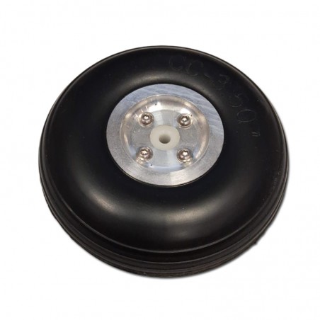 RUEDA GOMA PUV CON LLANTA ALUMINIO 89mm MIRACLE (1 unidad)