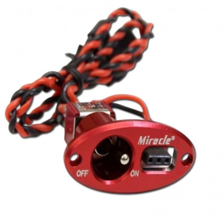 INTERRUPTOR OVALADO C/TOMA DE CARGA ROJO MIRACLE