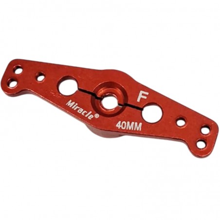 BRAZO SERVO ALUMINIO DOBLE 40mm 25T MIRACLE (Válido para servos Standard Futaba, KST, Savox, Dualsky y mas)