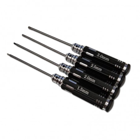 JUEGO DESTORNILLADOR ALLEN CON MANGO 1.5mm, 2mm, 2.5mm y 3mm