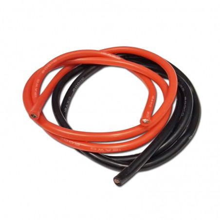 CABLE SILICONA 22AWG Exterior 1.5mm (0.5m de rojo y 0.5m de cable negro)