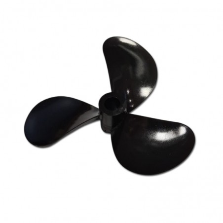HELICE NYLON TRIPALA 48X11mm EJE 4mm GIRO DERECHA (Fijación Bull Nose)