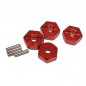 HEXAGONO ALUMINIO ROJO RUEDA 1/10 12mm (4 unidades)