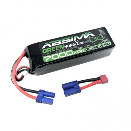 BATERIA LIPO 11.1V 7000mAh 50C ABSIMA (Conector EC-5 y adaptador a T DEAN)