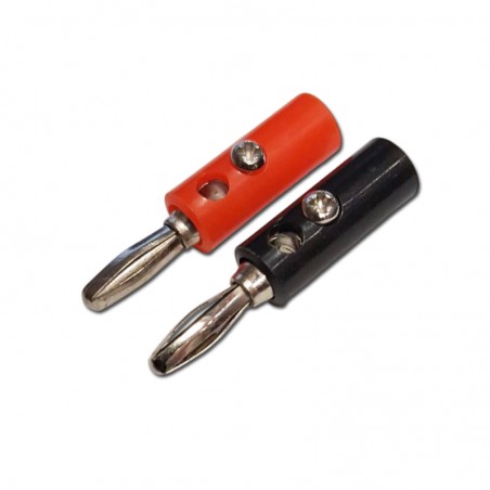 CONECTOR BANANA 4mm ROJO Y NEGRO (1 pareja)