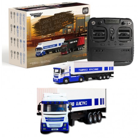 CAMION CON REMOLQUE TB-C50 1/76 BLANCO TURBO RACING