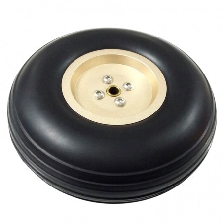 RUEDA GOMA LLANTA ALUMINO DORADO 114mm