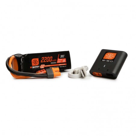 COMBO CARGADOR SMART S120 Y BATERIA 11.1V 2200mAh IC-2 G2 SPEKTRUM