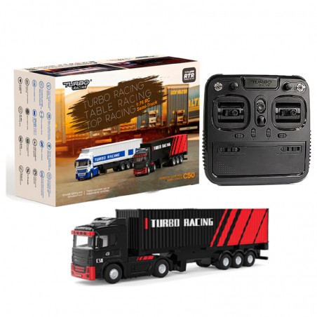CAMION CON REMOLQUE TB-C50 1/76 NEGRO TURBO RACING