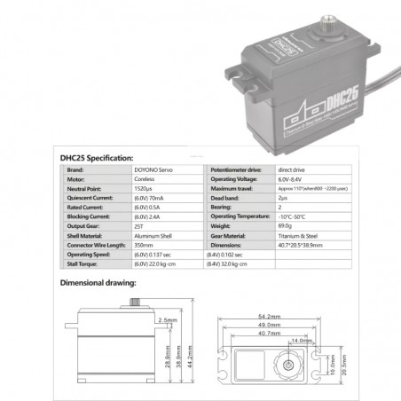 SERVO DIGITAL DOYONO HV DHC 25 32KG 0,10SEG