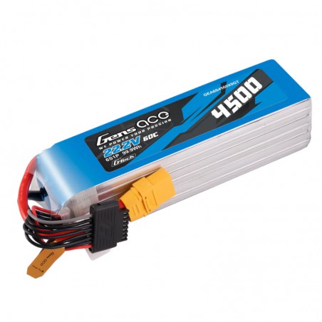 BATERIA LIPO 22.2V 4500mAh 60C GENS ACE (Conector XT-90)
