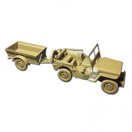 MAQUETA COCHE WILLYS JEEP CON TRAIL 1/35 ITALERI
