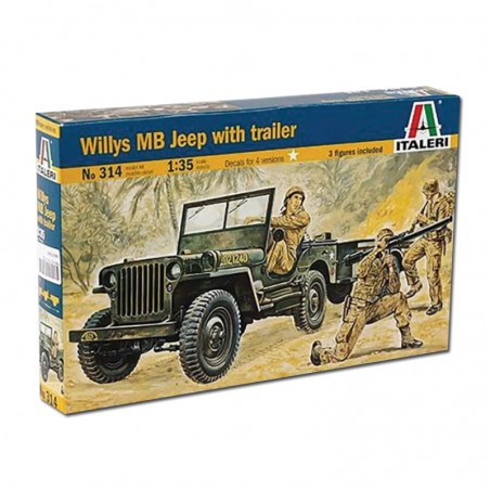 MAQUETA COCHE WILLYS JEEP CON TRAIL 1/35 ITALERI