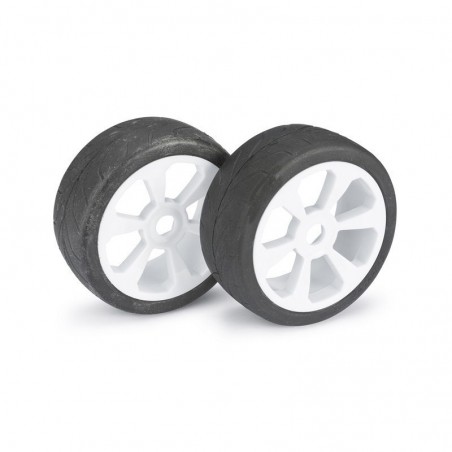 RUEDAS BUGGY 1/8 ASFALTO 6 RADIOS BLANCA ABSIMA (2 unidades)