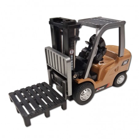 CARRETILLA ELEVADORA RC 4 CANALES MINI ESCALA 1/64 (Con batería interna y cargador)