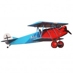 AVION FOKKER D VII ROJO Y AZUL VQMODELS (Envergadura 1730mm)