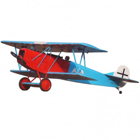 AVION FOKKER D VII ROJO Y AZUL VQMODELS (Envergadura 1730mm)