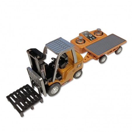 CARRETILLA ELEVADORA RC 4 CANALES MINI ESCALA 1/64 (Con batería interna y cargador)