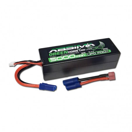 BATERIA LIPO 11.1V 5000mAh 50C ABSIMA (Con conector EC-5 y conversor a Tipo T)
