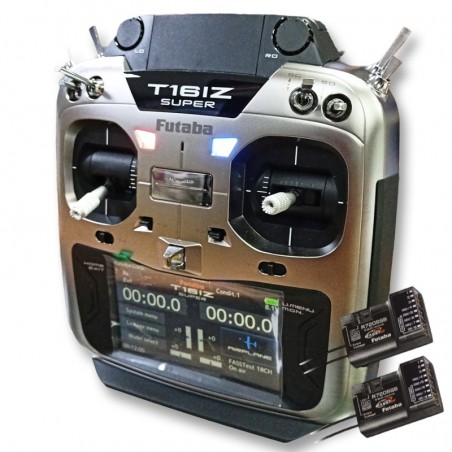 EMISORA T16IZ SUPER FUTABA CON 2 RECEPTORES R7208SB (ULTIMA VERSION)