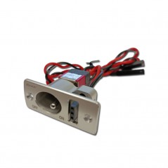 INTERRUPTOR CUADRADO C/TOMA DECARGA PLATA MIRACLE@