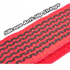 CINTA VELCRO CON ANILLA METALICA 300mm ROJA TEAM CORALLY (2 unidades)