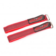 CINTA VELCRO CON ANILLA METALICA 300mm ROJA TEAM CORALLY (2 unidades)