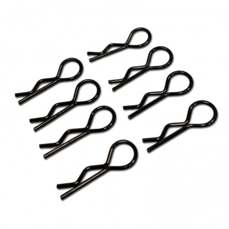 CLIP CARROCERIA 1/10 NEGRO (8 unidades)