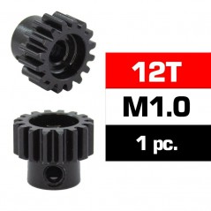 PIÑON MOTOR 12T MODULO 1 ACERO HSS 5mm ULTIMATE