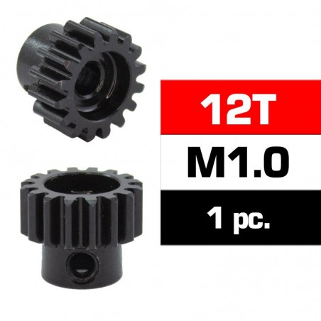 PIÑON MOTOR 12T MODULO 1 ACERO HSS 5mm ULTIMATE