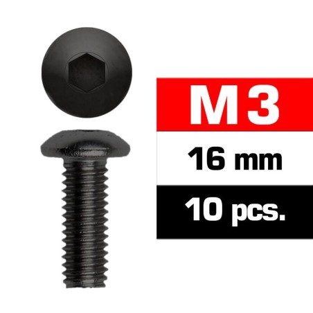 TORNILLOS M3X16MM BOTON (10)